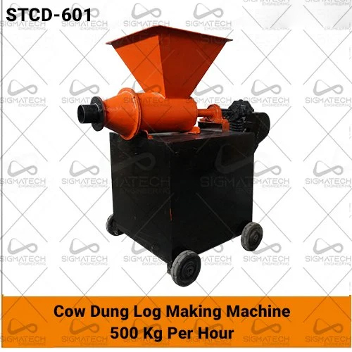 5 HP Cow Dung Log Making Machine With Screw Hopper