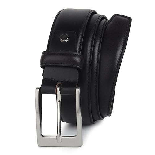 XGEORGIANS Genuine Leather Profile Belt for Men Black Colour