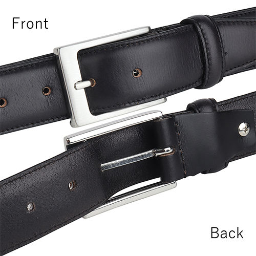 XGEORGIANS Genuine Leather Profile Belt for Men Black Colour