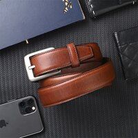 XGEORGIANS Genuine Leather Profile Belt for Men Dark Brown Colour