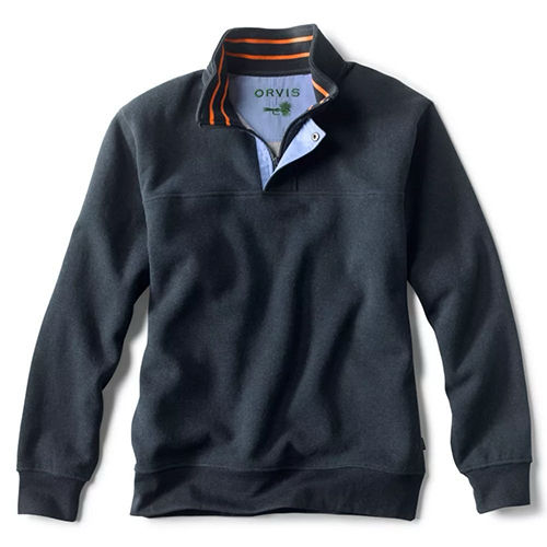 Washable Mens Blue Quarter-Zip Sweatshirt