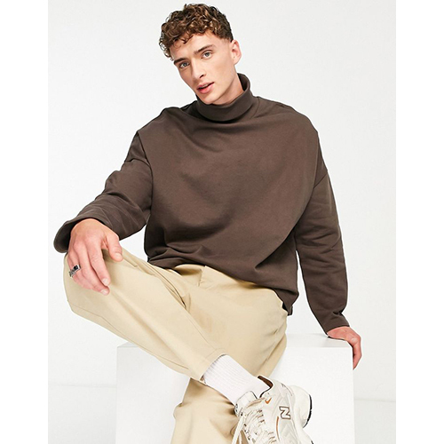 Mens Turtleneck Sweatshirt - Feature: Washable