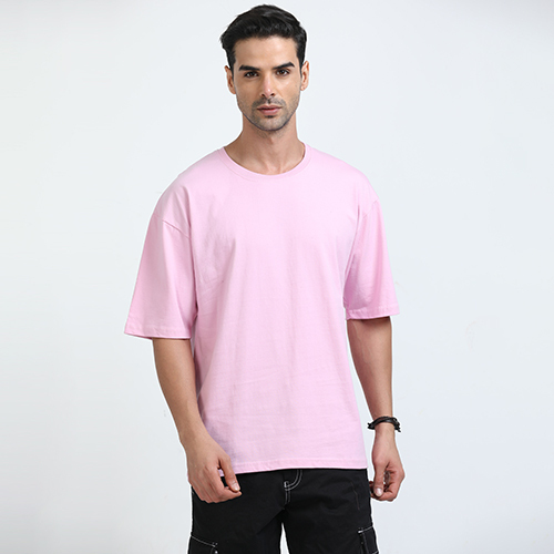 Mens Pink Drop Shoulder T-Shirt