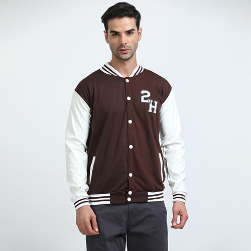 Mens Custom Printed Leather Varsity Jacket