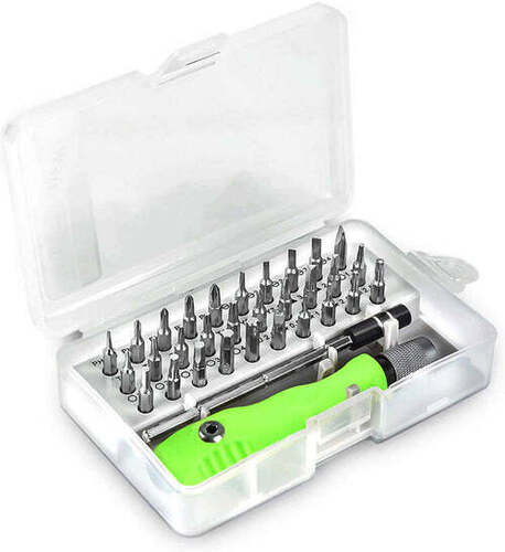 32 IN 1 MINI SCREWDRIVER BITS SET WITH MAGNETIC FLEXIBLE EXTENSION ROD (1557)