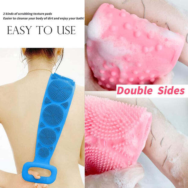 LOW QUALITY BATH BODY BRUSH TOWEL ECO-FRIENDLY BACK SCRUBBER SHOWER BRUSH SILICONE BATH BODY BRUSH TOWEL BODY CLEANING BATHROOM SHOWER STRAP (1302B)