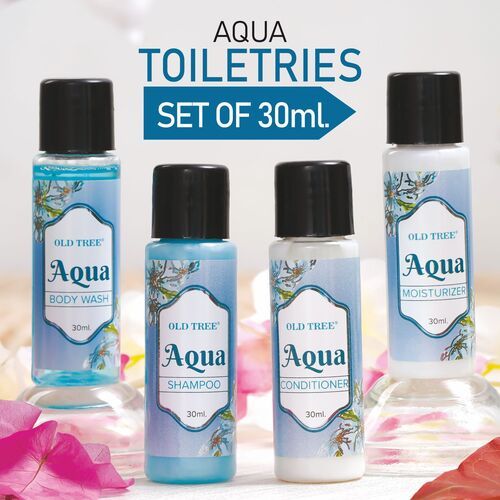 Aqua Hotel Toiletries 30ml- Combo pack Shampoo Conditioner Bath Gel and Moisturizer