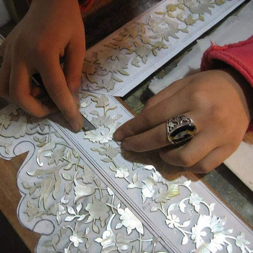 Mother Of Pearl Design By Hand Mandir Wall Panel