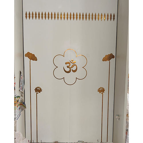 Brass Om Inlay Mandir Wall Panel