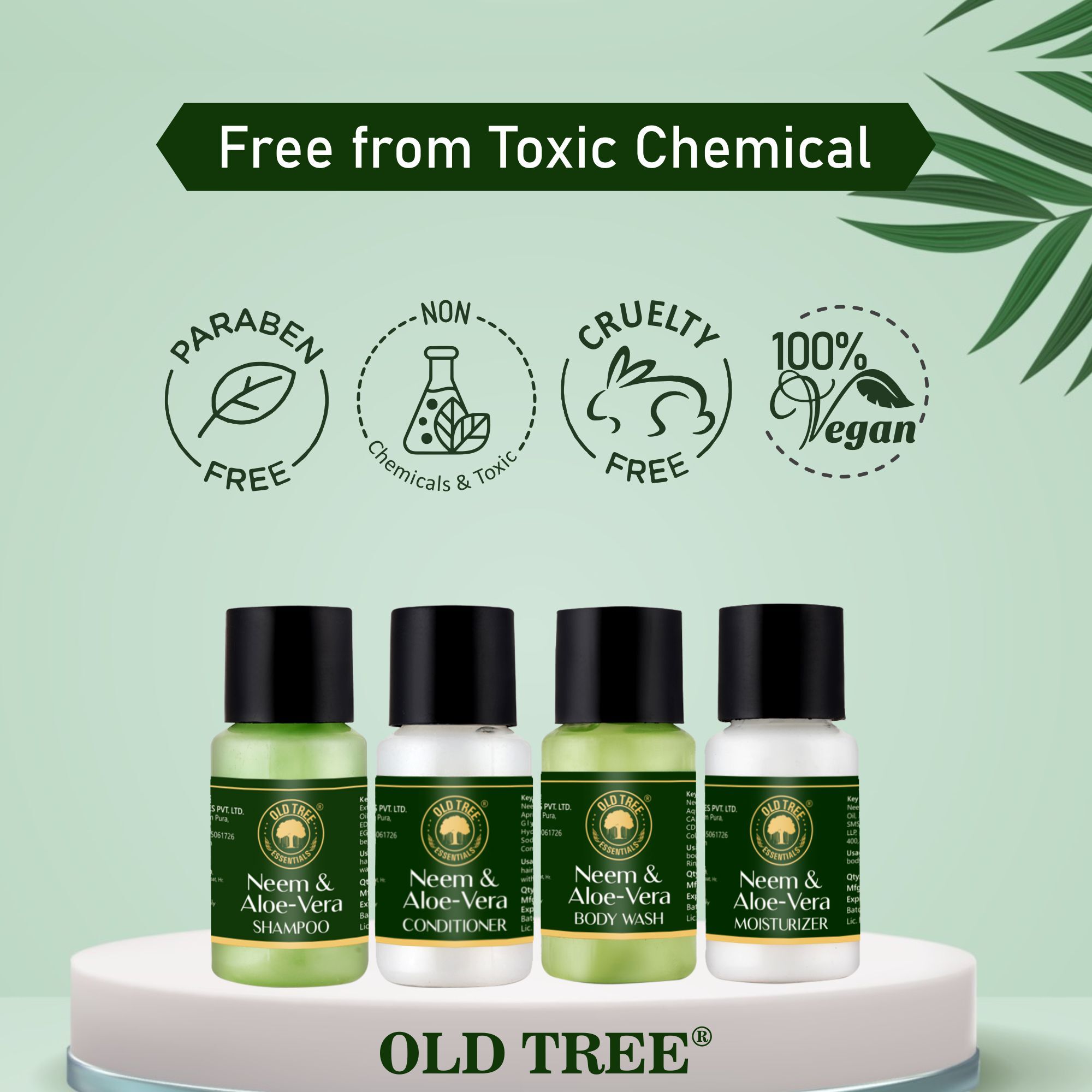 Hotel Toiletries Aloe-Vera and Neem 30ml. Old Tree