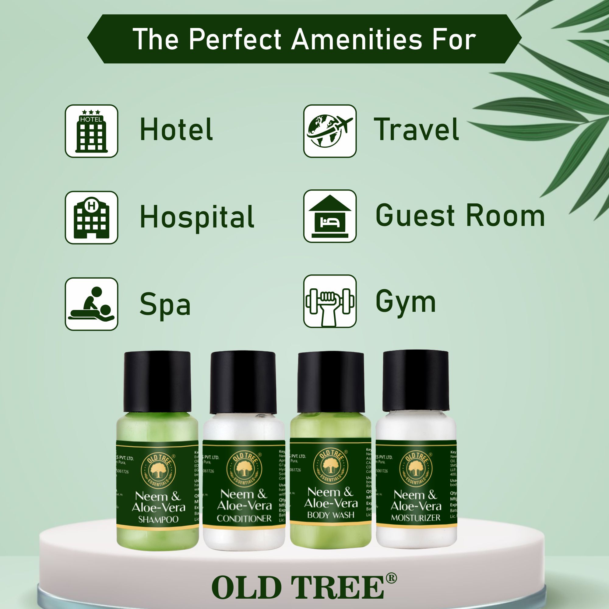 Hotel Toiletries Aloe-Vera and Neem 30ml. Old Tree