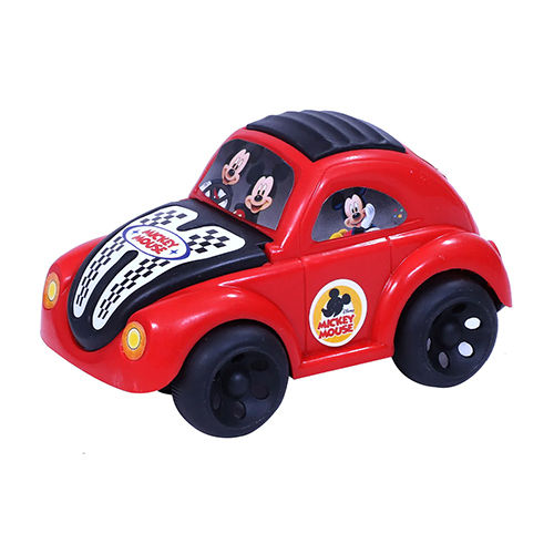 Red Ben10 And Mickey Mouse Pull String Car - Combo