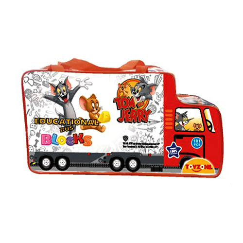 Tom And Jerry Educational Bus Blocks 111 Pcs