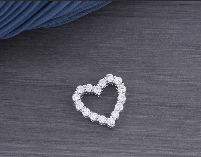 Heart Shape Pendant Lab Grown Diamonds.