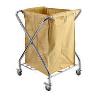 X-cart Linen Trolley - Metal, Customizable Sizes Available, Polished Silver Surface, Ergonomic Handle With Smooth-rolling Wheels, Ideal For Hotels And Healthcare Facilities