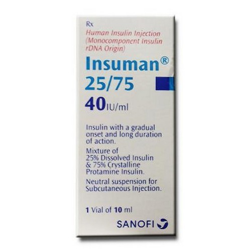 Insuman 25/75 Suspension for Injection 40IU/ml