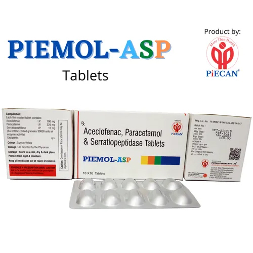 Aceclofenac Paracetamol and Serratiopeptidase Tablets