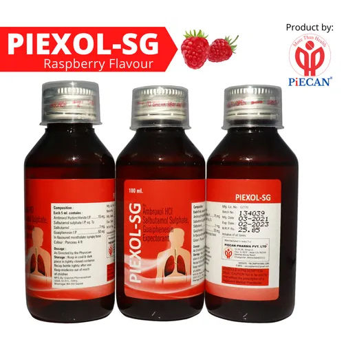 Piexol-Sg Ambroxol Hcl Salbutamol Sulphatate Guaiphenesin Expectorant 100Ml Keep In A Cool & Dry Place