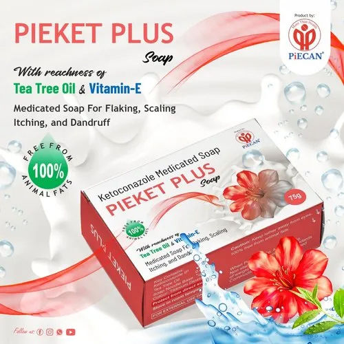 White Pieket Plus Ketoconazole Medicated Soap