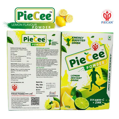 Piecee Lemon Instant Drink Vitamin C Plus Zinc