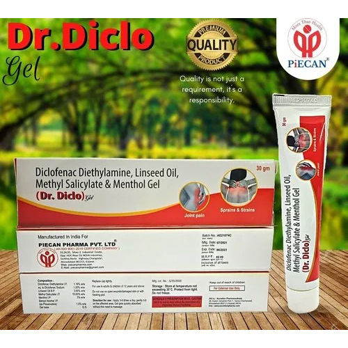 Dr.Diclo Gel Ingredients: Diclofanac Diethylamine Ip Eq To Dicllofanac Sodium Linseed Oil B.P Methyl Salicylate Ip Menthol