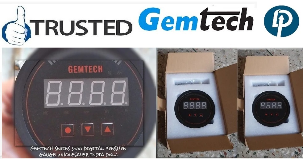 GEMTECH Series 3000 Digital Pressure Gauge Range 60-0-60 PASCAL