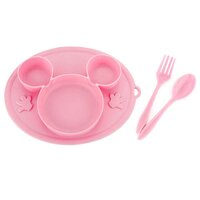 SILICON MICKY PLATE AND 1 SPOON AND 1 FORK CARD PACKING ( 1 PC PRODUCT) (5209)