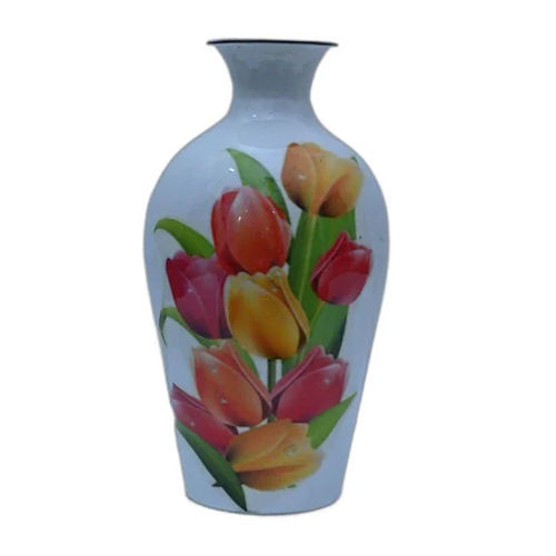 Multicolour Meena Glossy Iron Flower Vase Height: 12 Inch (In)