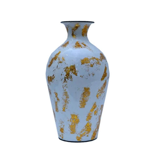 Gold Print Meena Glossy Iron Flower Vase