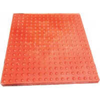 Labrador Tiles - Unglazed Ceramic, 300mm X 300mm, Red Color, 10mm Thickness | Slip-resistant, Matte Finish, Tactile Dot Pattern, Outdoor Usage