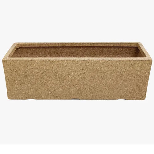 Brown Rectangular Marble Finish Roto Moulding Planter