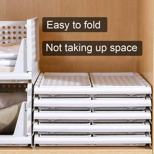 CLOTHES ORGANIZER 4 LAYER DRAWER FOR WARDROBE CUPBOARD ORGANIZER FOR CLOTHES FOLDABLE AND STACKABLE CLOSET ORGANIZER DRAWER ORGANIZER FOR CLOTHES MULTI PURPOSE PLASTIC DRAWER (7731)