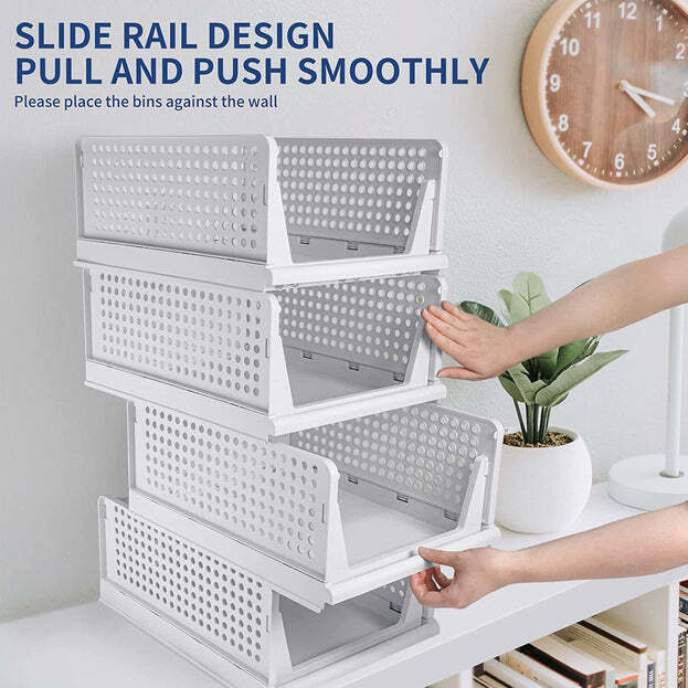 CLOTHES ORGANIZER 4 LAYER DRAWER FOR WARDROBE CUPBOARD ORGANIZER FOR CLOTHES FOLDABLE AND STACKABLE CLOSET ORGANIZER DRAWER ORGANIZER FOR CLOTHES MULTI PURPOSE PLASTIC DRAWER (7731)