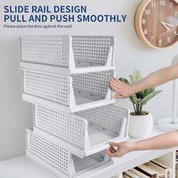 CLOTHES ORGANIZER 4 LAYER DRAWER FOR WARDROBE CUPBOARD ORGANIZER FOR CLOTHES FOLDABLE AND STACKABLE CLOSET ORGANIZER DRAWER ORGANIZER FOR CLOTHES MULTI PURPOSE PLASTIC DRAWER (7731)