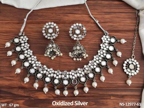oxidised silver necklace