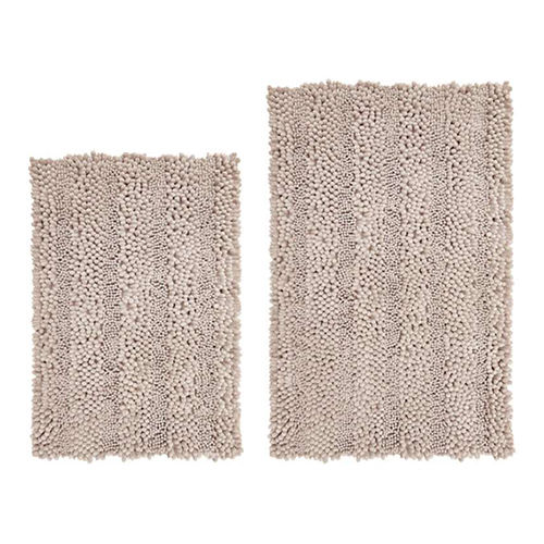 Breeden-Vkv2-11 Micro Chenille Beige Bath Mat Set Of 2 Back Material: Anti-Slip Latex