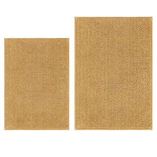 BREEDEN-VKV-14 Micro Chenille Ultra Soft Non Slip Beige Bath Mat Set Of 2