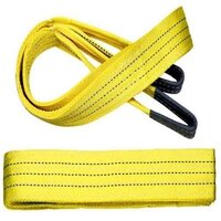 Polyester Webbing Sling - 3 Ton Capacity, 3 Meter Length, Yellow Color, Flat Braided Texture, 75 Millimeter Thickness, All Sizes Available
