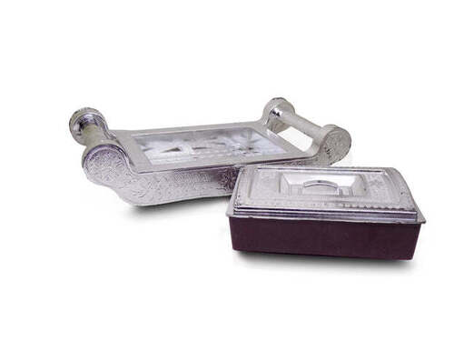 Multipurpose 4 Section Royal Design Silver Storage / Gift Box