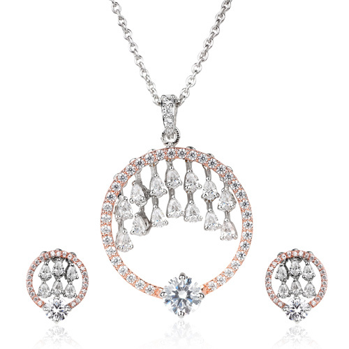 Diamond Radiant Serenity Pendant Set