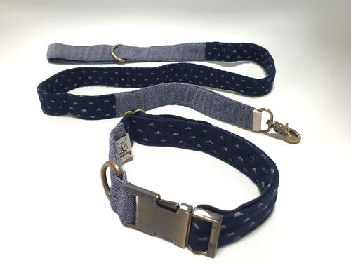 Handmade Canvas Dog Collar With Leash