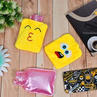 1PC MIX EMOJI DESIGNS SMALL HOT WATER BAG WITH COVER FOR PAIN RELIEF NECK SHOULDER PAIN AND HAND FEET WARMER MENSTRUAL CRAMPS (6535)