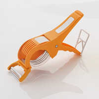 Stainless Steel Vegetable Cutter - Stainless Steel, Compact Design, Orange & Silver Color | Versatile Cutting With Multiple Blade Styles
