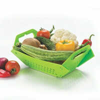 Green 3 In 1 Fruit And Vegetable Chopping Board Wash Folding Basket