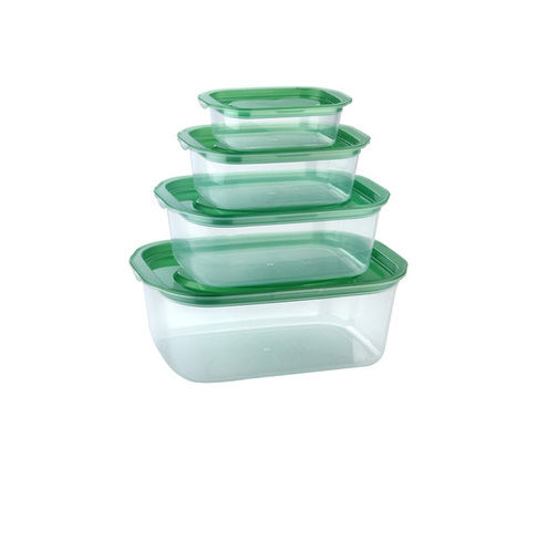 Plastic Airtight Food Short Container 4 Pcs Set