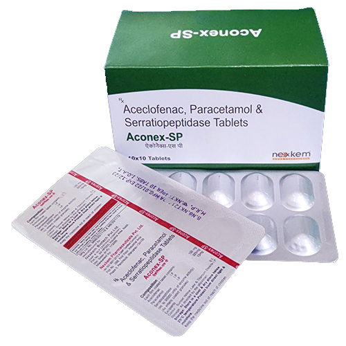 Aceclofenac Paracetamol And Serratiopeptidase Tablets General Medicines