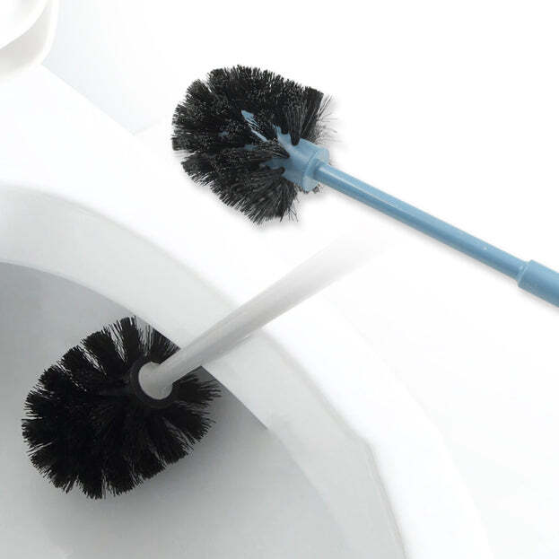 PLASTIC ROUND TOILET CLEANER BRUSH PLASTIC BATHROOM CLEANER ROUND HOCKEY STICK SHAPE TOILET BRUSH (1338)