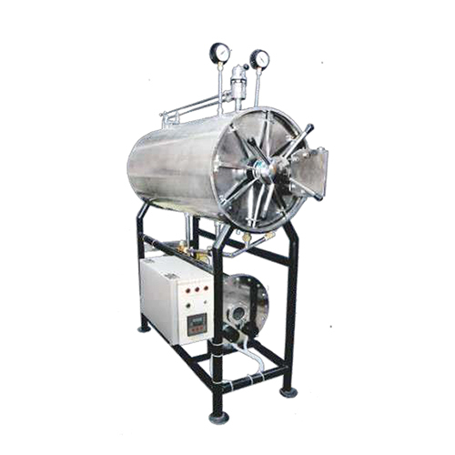 Horizontal High Pressure Cylindrical Steam Sterilizer - Metal 240 Volt | Industrial Application Efficient Steam Sterilization