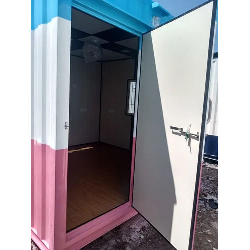 White And Pink Mild Steel Portable Cabin