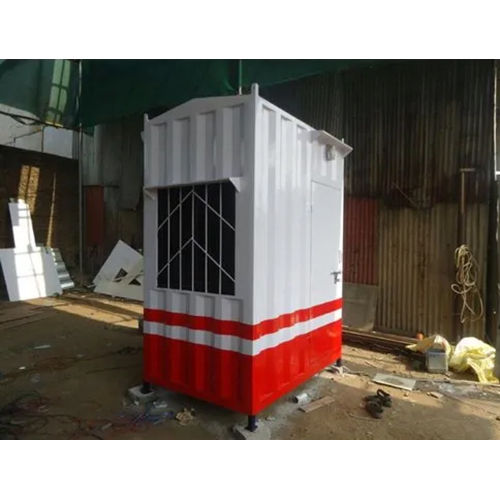 White And Red Ms Portable Security Guard Cabin